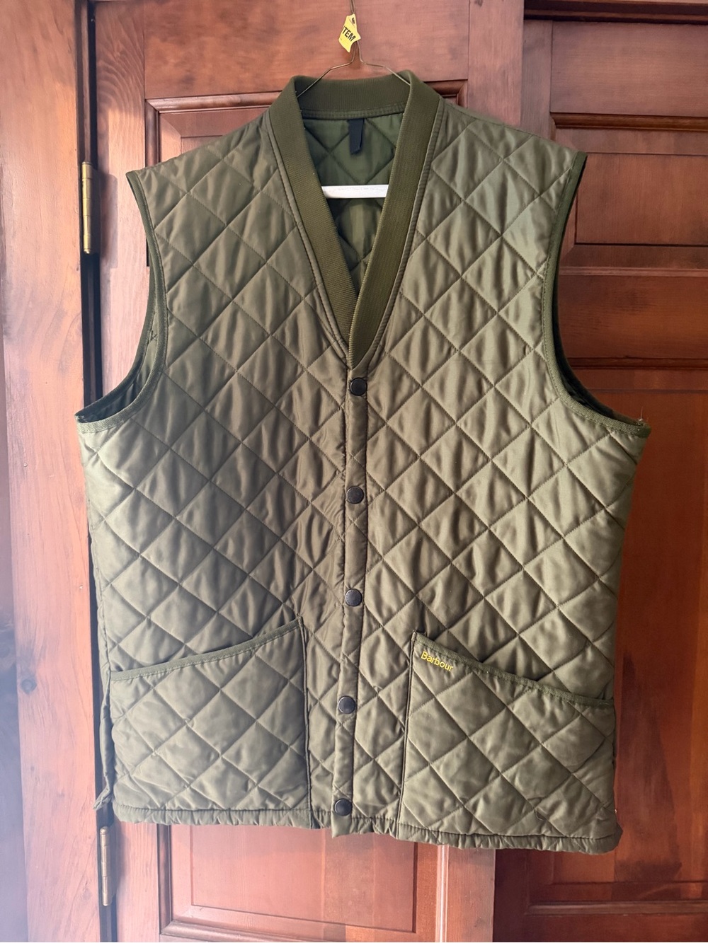 Barbour Quilted Olive Eskdale Men's Large Green Vest - Picture 2 of 5